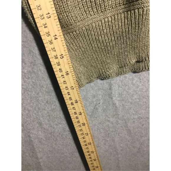 Mens Claiborne Sweater Green Casual Knit Cotton Green Oversized Relaxed Fit - Picture 4 of 4